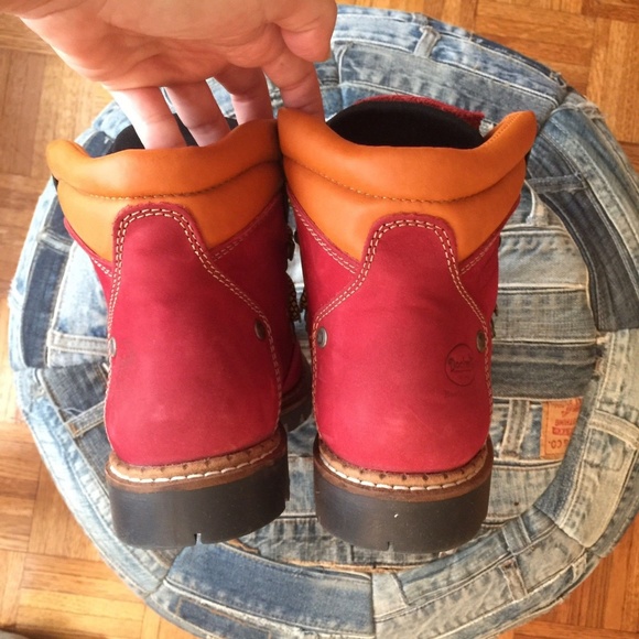 DOCKERS RED LEATHER HIKING BOOTS 38/ US 7 - Picture 5 of 8